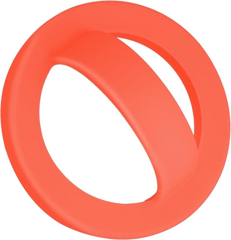 QxbBox حامل هاتف مغناطيسي من السيليكون مع حلقة إصبع دوارة، حامل حلقة قبضة ناعمة ومحمولة، جذب مغناطيسي قوي، متوافق مع غلاف هاتف ماغسيف (برتقالي) - Image 1